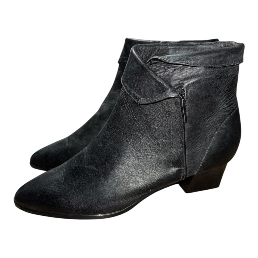 New VTG 80s 90s Hunt Club Classic Sz 6M Black Leather Ankle Boots Retro Prep NOS